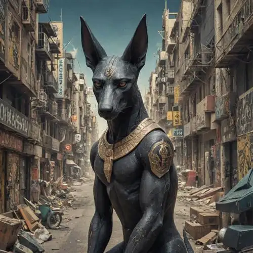 Anubis - Examining how the iconic image of Anubis has been reinterpreted and reimagined in modern art, literature, and popular culture, reflecting the enduring fascination with this ancient Egyptian deity.